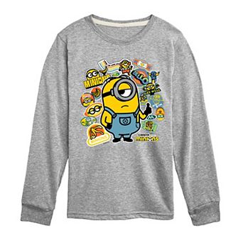 Boys 8-20 Despicable Me Banana Stickers Long Sleeve Graphic Tee