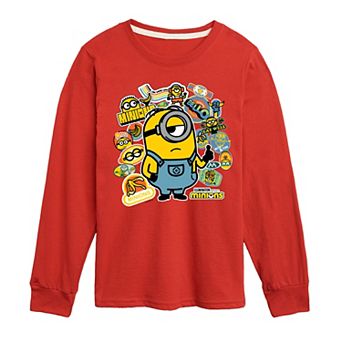 Boys 8-20 Despicable Me Banana Stickers Long Sleeve Graphic Tee