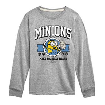 Boys 8-20 Despicable Me Minions Collegiate Long Sleeve Graphic Tee