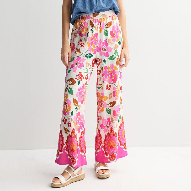 Women's Draper James Printed Wide-Leg Linen Pants