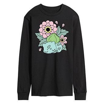 Men's Pokémon Bulba Flowers Long Sleeve Graphic Tee
