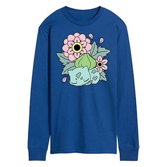 Men's Pokémon Bulba Flowers Long Sleeve Graphic Tee