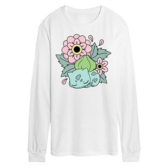 Men's Pokémon Bulba Flowers Long Sleeve Graphic Tee