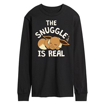 Men's Pokémon The Snuggle Eevee Long Sleeve Graphic Tee