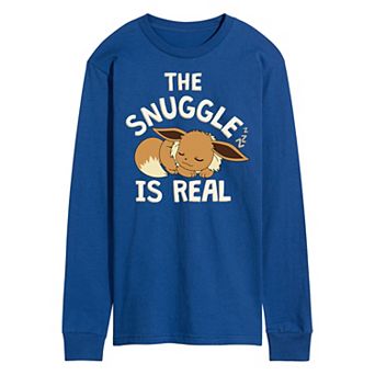 Men's Pokémon The Snuggle Eevee Long Sleeve Graphic Tee