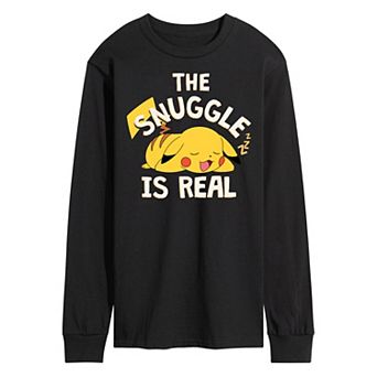 Men's Pokémon The Snuggle Pikachu Long Sleeve Graphic Tee