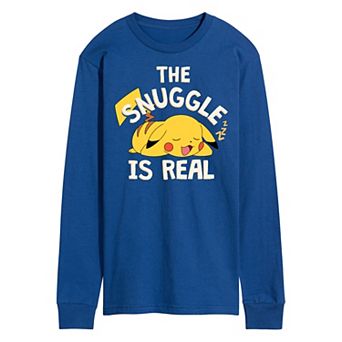 Men's Pokémon The Snuggle Pikachu Long Sleeve Graphic Tee