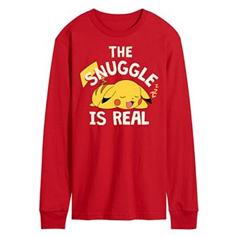 Men's Pokémon The Snuggle Pikachu Long Sleeve Graphic Tee