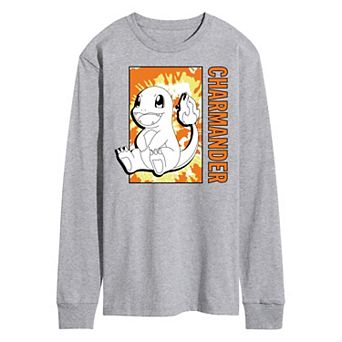 Men's Pokémon Tie Dye Charmander Long Sleeve Graphic Tee