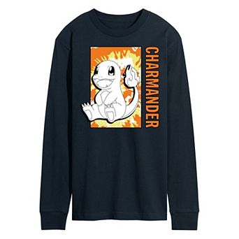 Men's Pokémon Tie Dye Charmander Long Sleeve Graphic Tee