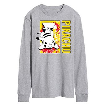 Men's Pokémon Tie Dye Pikachu Long Sleeve Graphic Tee