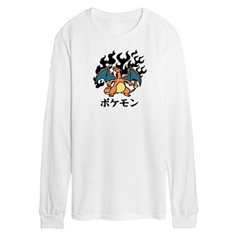 Men's Pokémon Charizard Flash Fire Long Sleeve Graphic Tee