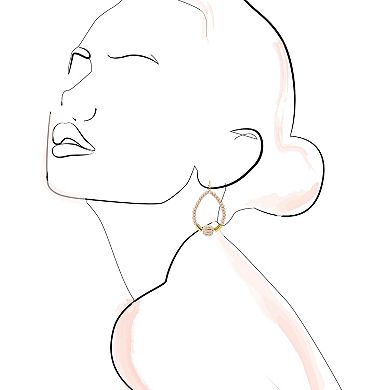 Sonoma Goods For Life® Gold Tone Wood Bead Open Teardrop Drop Earrings