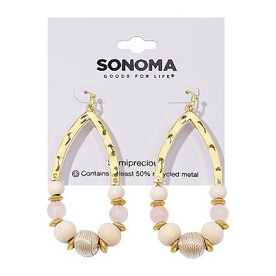 Sonoma Goods For Life® Gold Tone Mixed Media Beaded Open Teardrop Drop Earrings