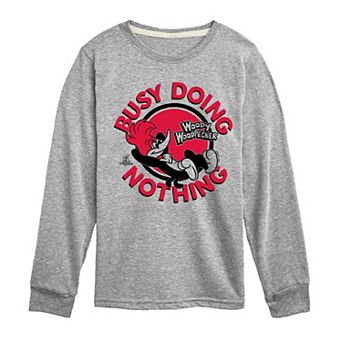 Boys 8-20 Woody Woodpecker Busy Doing Nothing Long Sleeve Graphic Tee