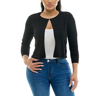 Women's Nina Leonard Knit Bolero Cardigan