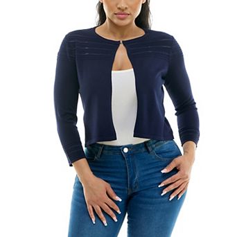 Women's Nina Leonard Knit Bolero Cardigan