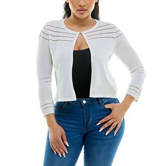Women's Nina Leonard Knit Bolero Cardigan