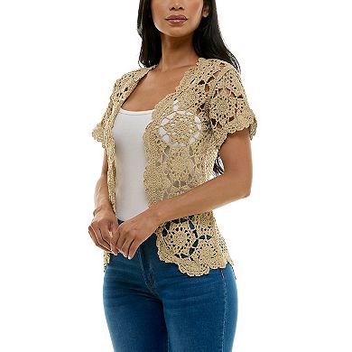 Women's Nina Leonard Crochet Cardigan