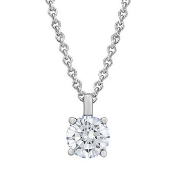 Galaxie Solaire 14k White Gold 1/3 Carat T.W. Lab-Grown Diamond Round Solitaire Pendant Necklace