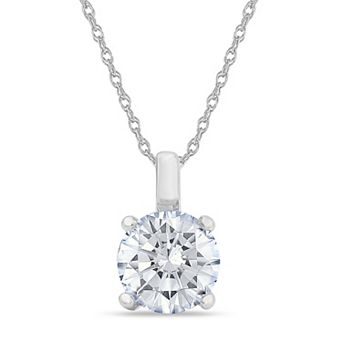 Galaxie Solaire 14k White Gold 1/4 Carat T.W. Lab-Grown Diamond Round Solitaire Pendant Necklace