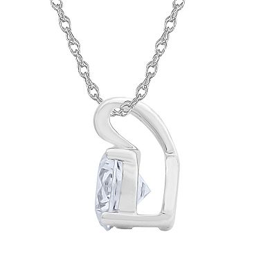 Galaxie Solaire 14k White Gold 1/4 Carat T.W. Lab-Grown Diamond Round Solitaire Pendant Necklace