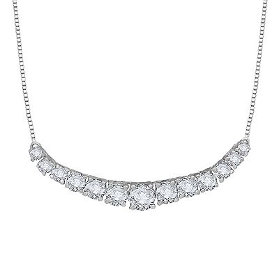 Diamond Medley 14k White Gold 1 Carat T.W. Lab Grown Diamond Festoon Necklace