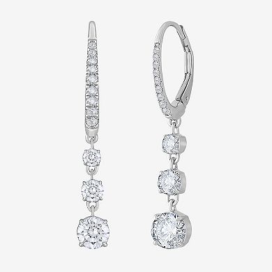 Diamond Medley 14k White Gold 2 Carat T.W. Lab-Grown Diamond Round Earring