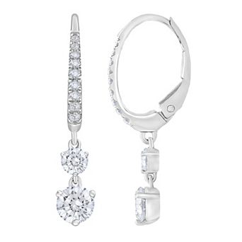 Galaxie Solaire 14k White Gold 1 Carat T.W. Lab-Grown Diamond Leverback Drop Earrings