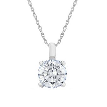 Galaxie Solaire 14k White Gold 1/2 Carat T.W. Lab-Grown Diamond Round Solitaire Pendant Necklace