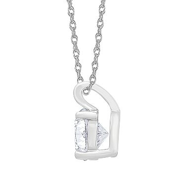 Diamond Medley 14k White Gold 1/2 Carat T.W. Lab-Grown Diamond Round Solitaire Pendant Necklace