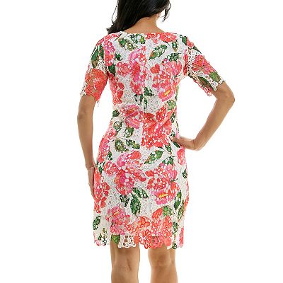 women's nina leonard floral lace sheath cocktail dress Nina Leonard Women's Lace Sheath Dress, Teal, Large