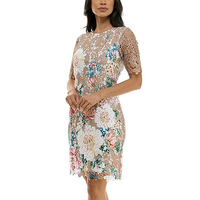 women's nina leonard floral lace sheath cocktail dress Nina Leonard Women's Lace Sheath Dress, Green, Medium