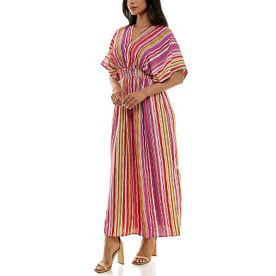 Women's Nina Leonard Goddesss Drape Maxi Dress