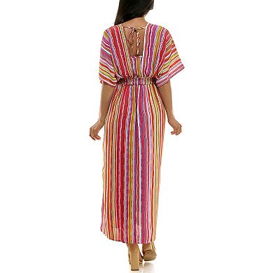 Women's Nina Leonard Goddesss Drape Maxi Dress