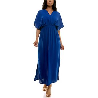 Women's Nina Leonard Goddesss Drape Maxi Dress