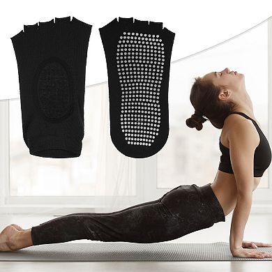 3 Pair Yoga Socks Five Toe Socks Pilates Barre Ballet Socks for Women Rose Red