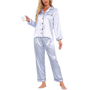 Women's Pajama Sleep Shirt Nightwear Sleepwear Lounge Satin Pj Sets