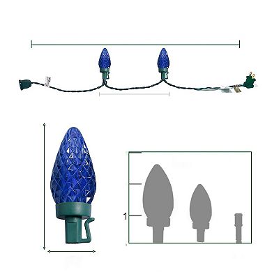 Twinkle Star C9 Christmas String Lights, 50 Led 33ft