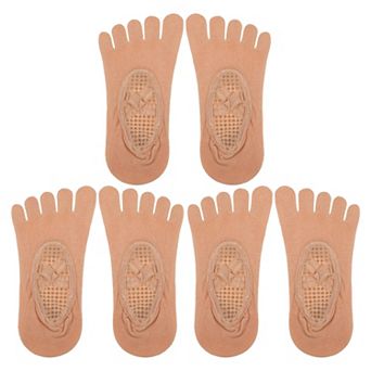 3 Pair Yoga Socks Five Toe Socks Ballet Socks with Grips for Women Black