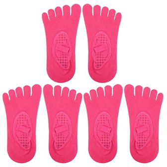 3 Pair Yoga Socks Five Toe Socks Ballet Socks with Grips for Women Black