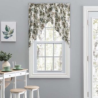 Madison Floral Design Printed Tailored Curtain Swag 1.5" Rod Pocket 56" x 36" Blue