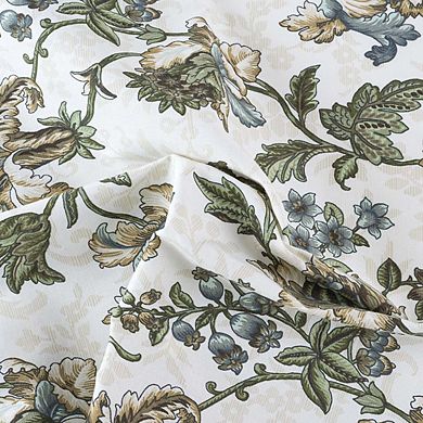 Madison Floral Design Printed Tailored Curtain Swag 1.5" Rod Pocket 56" x 36" Blue