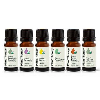 Plant Therapy Top 6 Organic Essential Oil Singles Set