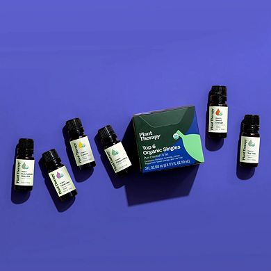 Plant Therapy Top 6 Organic Essential Oil Singles Set
