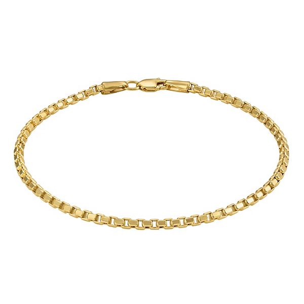 Jordan Blue 10k Gold Box Chain Bracelet