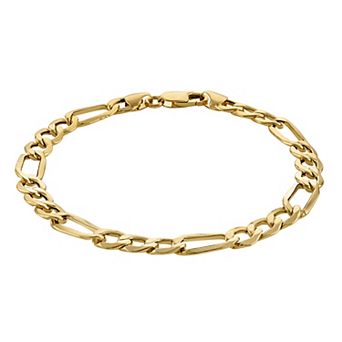 Jordan Blue Men's 10k Gold Figaro Chain Bracelet