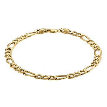 Jordan Blue Men's 14k Gold Figaro Chain Bracelet