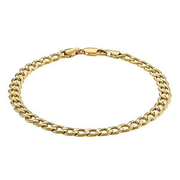 Jordan Blue Men's 14k Gold Curb Chain Bracelet