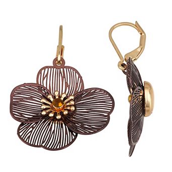 Simply Vera Vera Wang Leverback Small Flower Drop Earrings